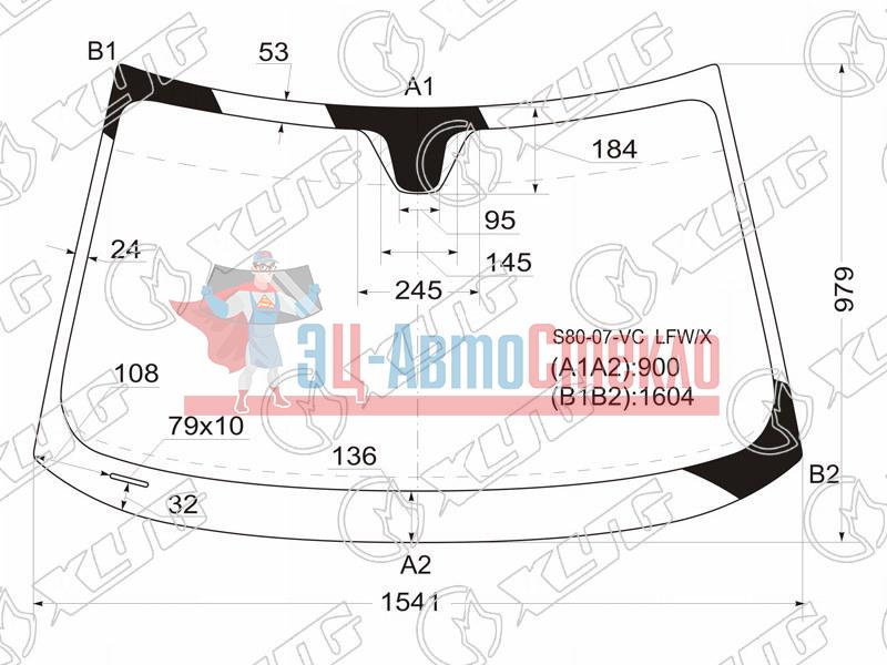 Стекло лобовое VOLVO S80 06-16 /VOLVO XC70 06-16