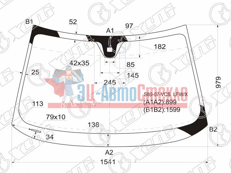 Стекло лобовое + дд VOLVO S80 06-16 /VOLVO XC70 06-16