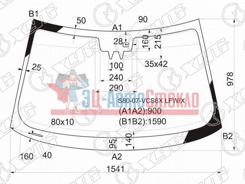 Стекло лобовое + дд + камера VOLVO S80 06-16 /VOLVO XC70 06-13