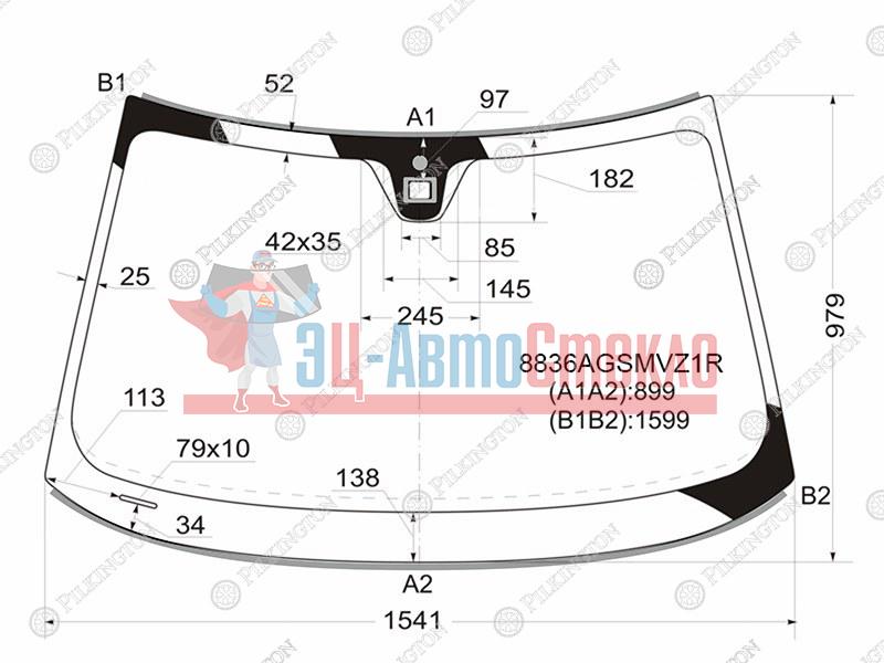 Стекло лобовое + дд VOLVO S80 06-16 /VOLVO XC70 06-16