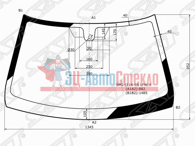 Стекло лобовое + дд LADA KALINA 4 /5D 04-13