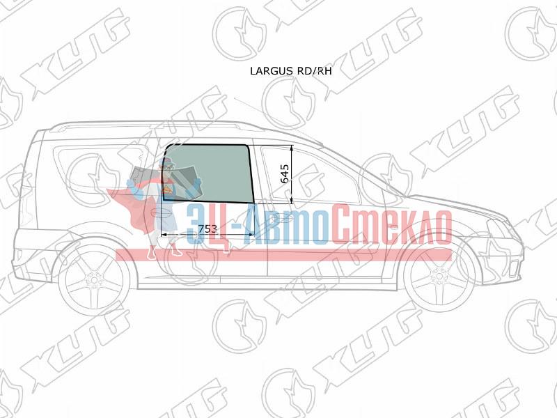 Стекло заднее правое опускное LADA LARGUS 12-