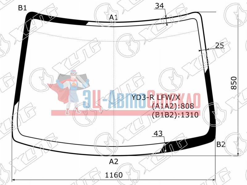 Стекло лобовое SUZUKI ALTO /MAZDA CAROL HA25S /HA25V /HA35S /YD3 09-14