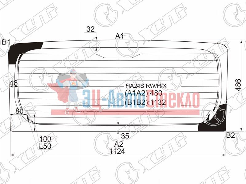 Стекло заднее с обогревом SUZUKI ALTO HA24 04-09