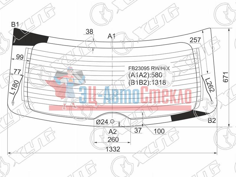 Стекло заднее с обогревом MAZDA CX-7 06-12