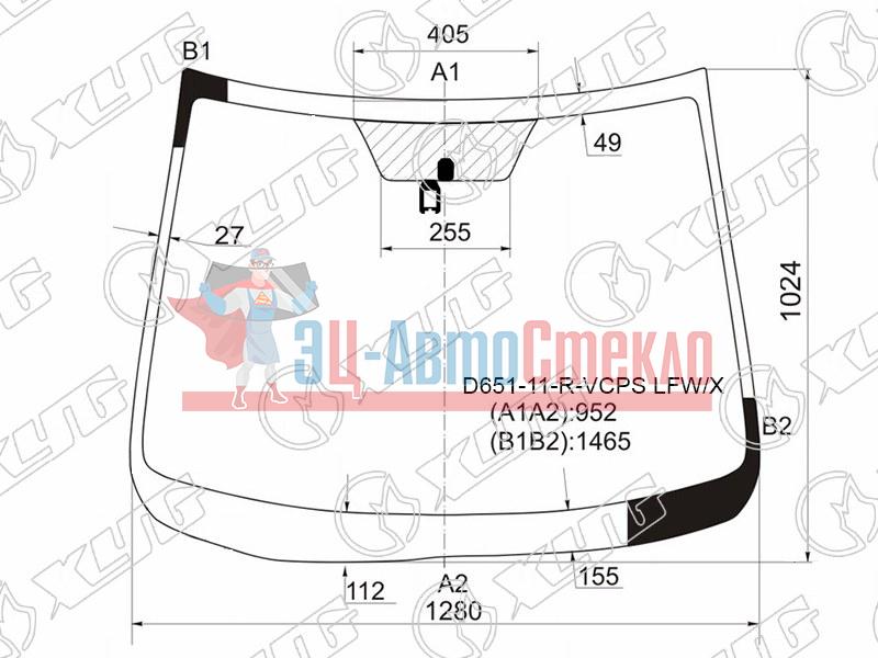 Стекло лобовое + дд MAZDA DEMIO 3 /5D 11-14