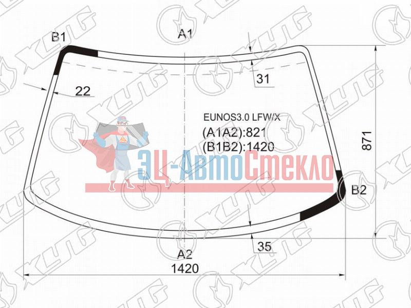Стекло лобовое MAZDA MX-3 /EUNOS PRESSO CPE 91-98