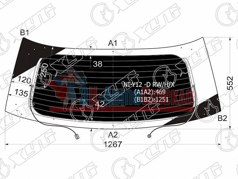Стекло заднее затемненное с обогревом NISSAN AD /WINGROAD #Y12 06-