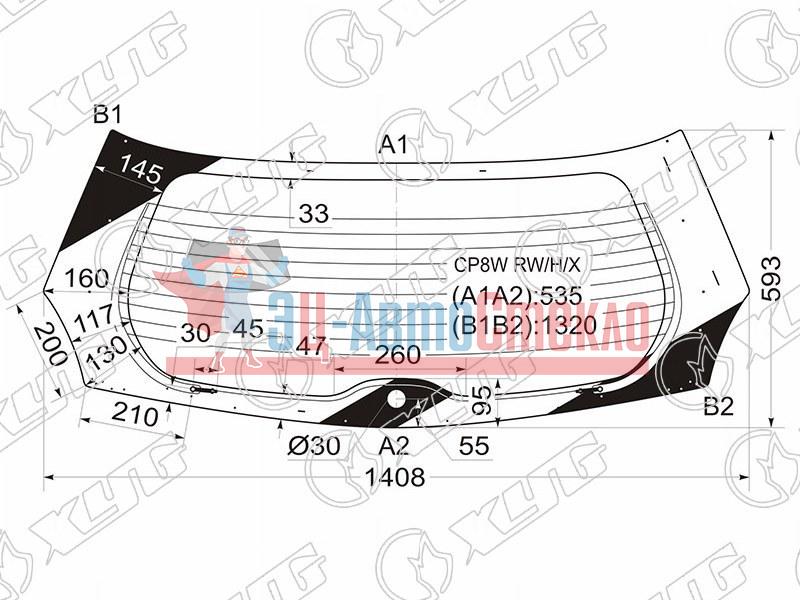 Стекло заднее с обогревом MAZDA PREMACY CP# 99-05