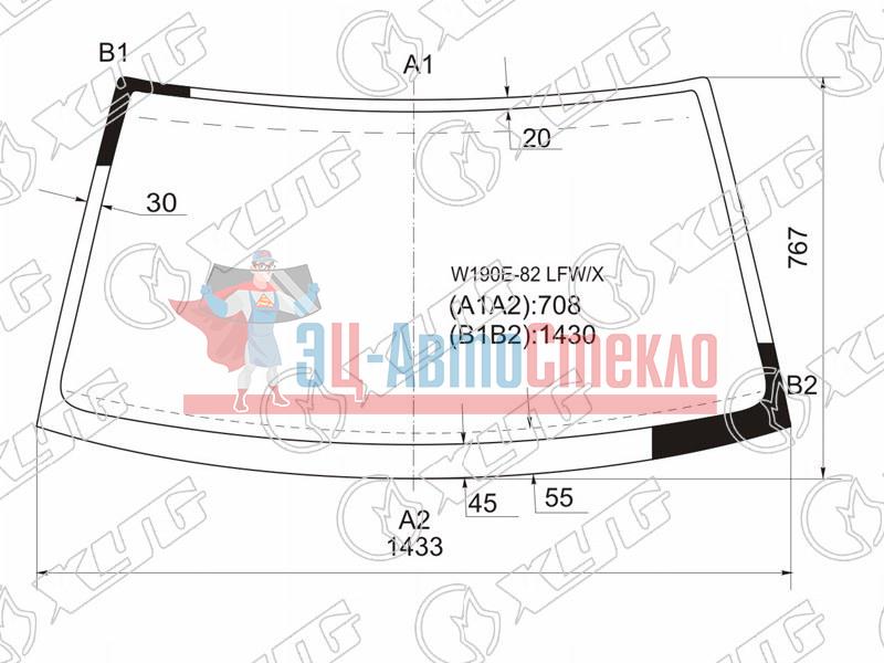 Стекло лобовое MERCEDES-BENZ 190 W201 82-84