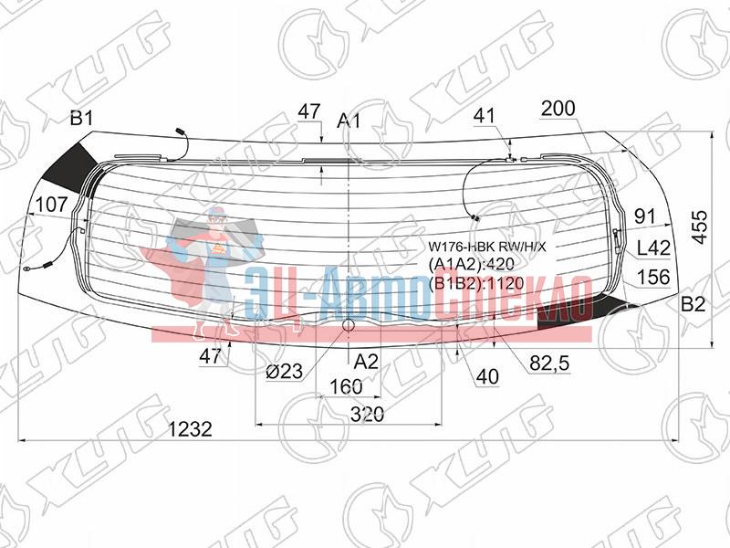 Стекло заднее с обогревом MERCEDES-BENZ A-CLASS W176 5D 12-18