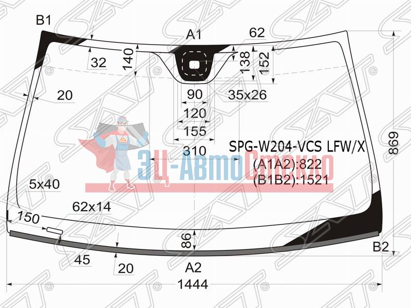 Стекло лобовое + дд MERCEDES-BENZ C-CLASS W204 4 /5D 07-14