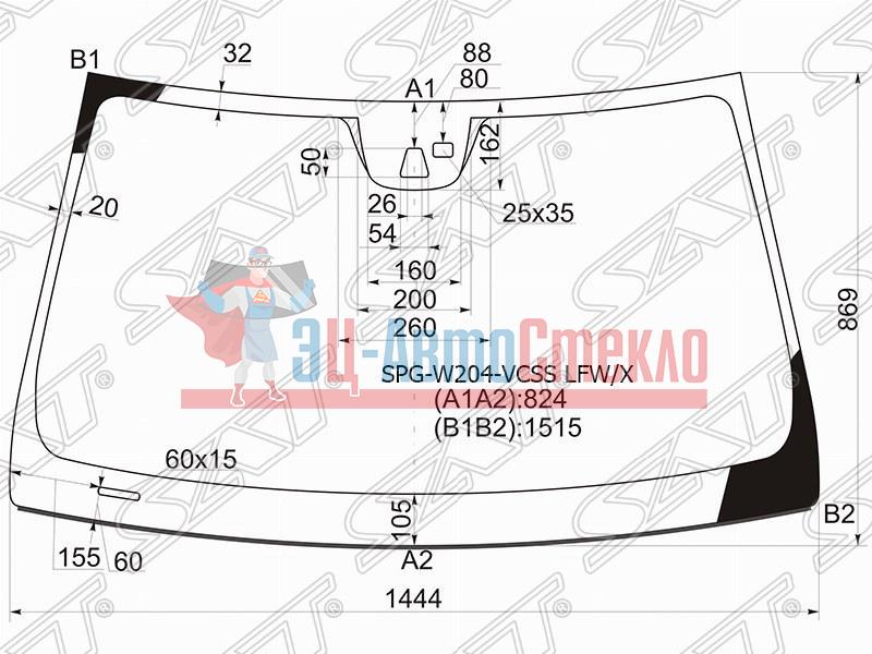 Стекло лобовое + дд + камера MERCEDES-BENZ C-CLASS W204 4 /5D 07-14