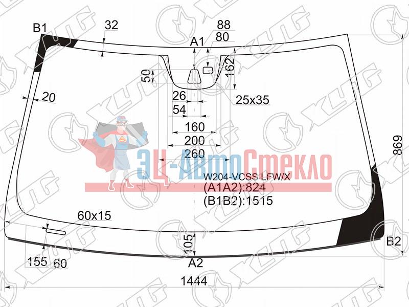 Стекло лобовое + дд + камера MERCEDES-BENZ C-CLASS W204 4 /5D 07-14