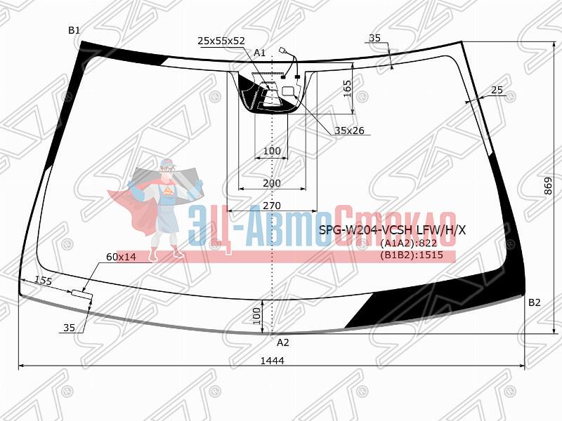 Стекло лобовое + дд + камера +обогрев камеры MERCEDES-BENZ C-CLASS W204 4 /5D 07-14
