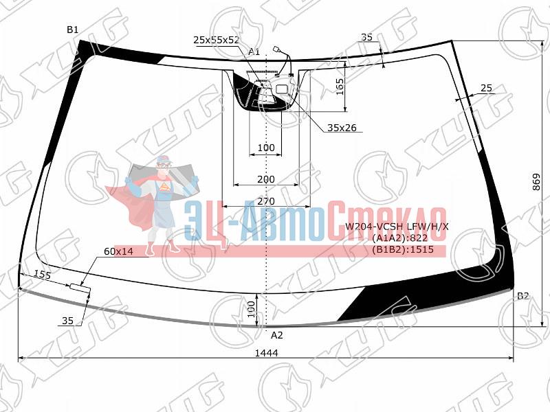 Стекло лобовое + дд + камера +обогрев камеры MERCEDES-BENZ C-CLASS W204 4 /5D 07-14