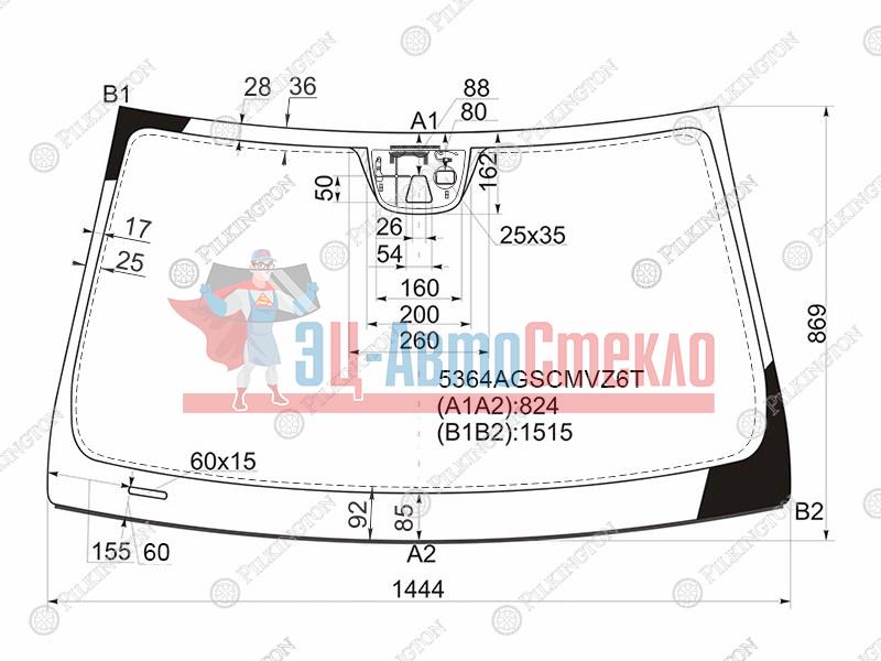 Стекло лобовое + дд +камера MERCEDES-BENZ C-CLASS W204 4 /5D 07-14