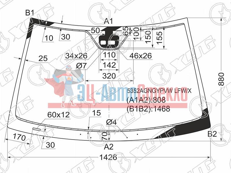 Стекло лобовое + дд MERCEDES-BENZ C-CLASS C203 3D HBK 00-06