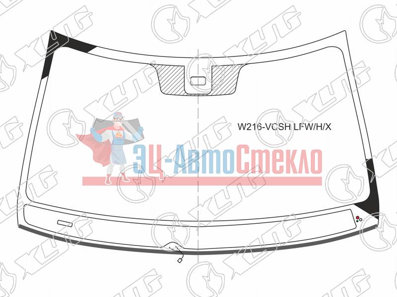 Стекло лобовое с обогревом щеток + дд MERCEDES-BENZ CL-CLASS C216 2D 06-13