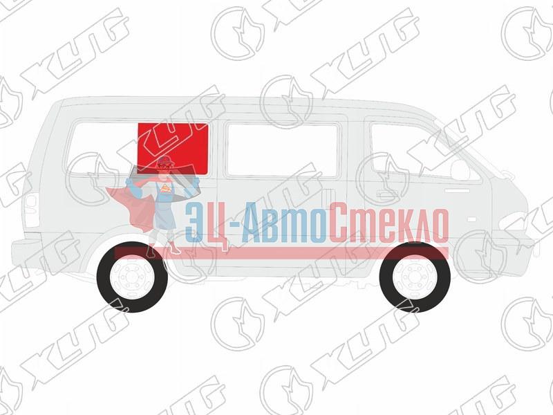 Стекло кузова среднее правое N3 MERCEDES-BENZ MB140 VAN /SSANGYONG ISTANA VAN 95-