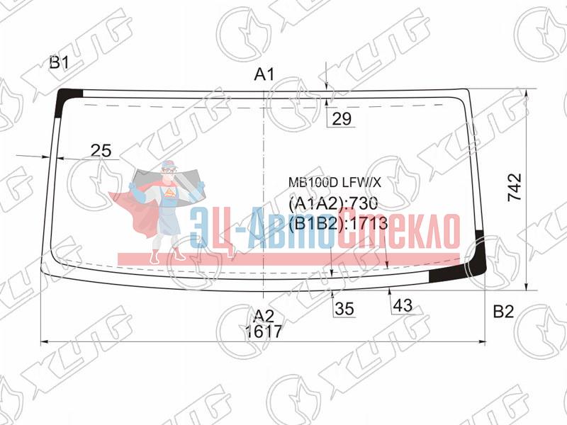 Стекло лобовое MERCEDES-BENZ MB100D /130 VAN 87-95