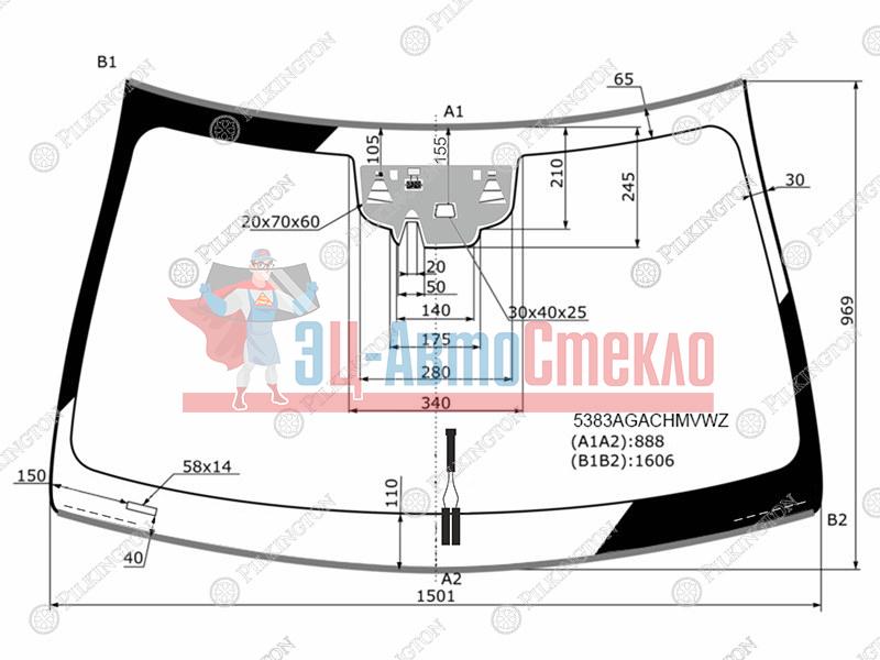 Стекло лобовое c обогревом щеток + дд +3 камеры MERCEDES-BENZ S CLASS W222 13-