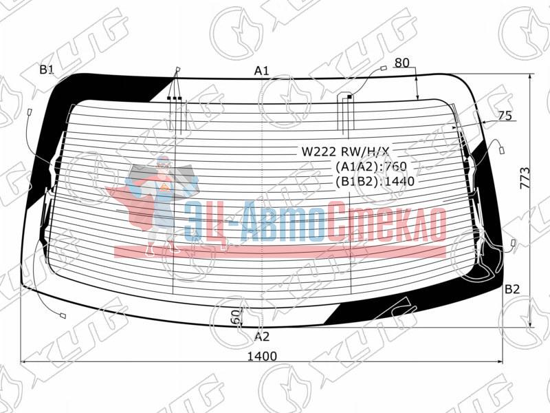 Стекло заднее c обогревом MERCEDES-BENZ S CLASS W222 13-