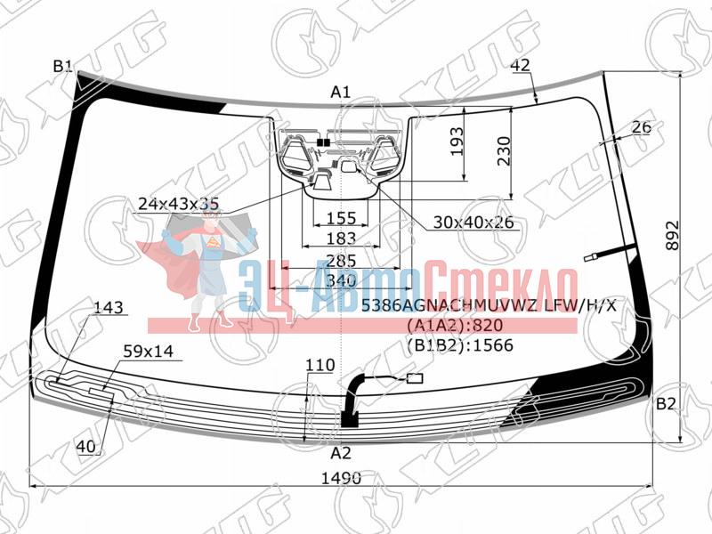 Стекло лобовое с обогревом щеток + дд + 3 камеры + проекция MERCEDES-BENZ S-CLASS C217 CPE /CBR 1