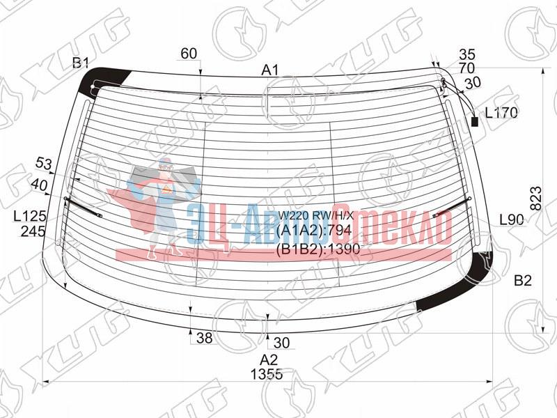 Стекло заднее с обогревом MERCEDES-BENZ S-CLASS W220 98-05