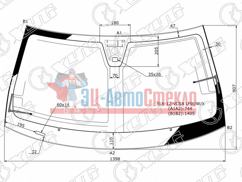 Стекло лобовое + дд + антенна MERCEDES-BENZ SLK-CLASS R172 11-15
