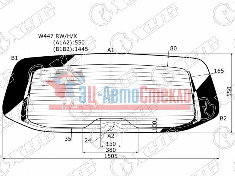 Стекло заднее с обогревом MERCEDES-BENZ VITO VAN 14-
