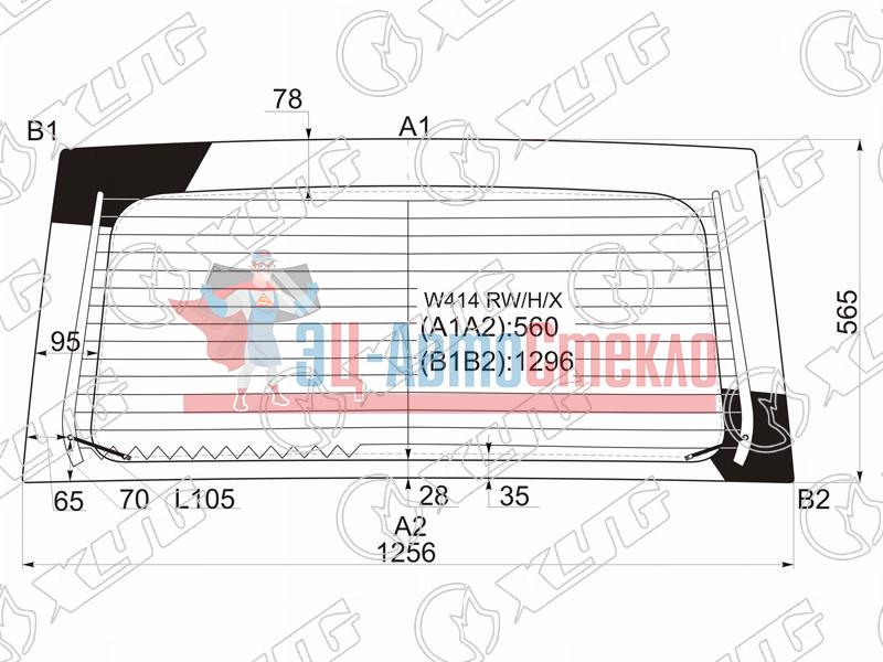 Стекло заднее с обогревом MERCEDES-BENZ VANEO W414 01-06