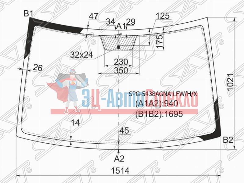 Стекло лобовое + антенна MERCEDES-BENZ VITO /VIANO W639 03-