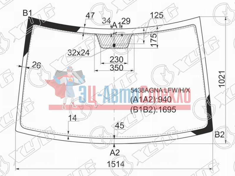 Стекло лобовое + антенна MERCEDES-BENZ VITO /VIANO W639 03-