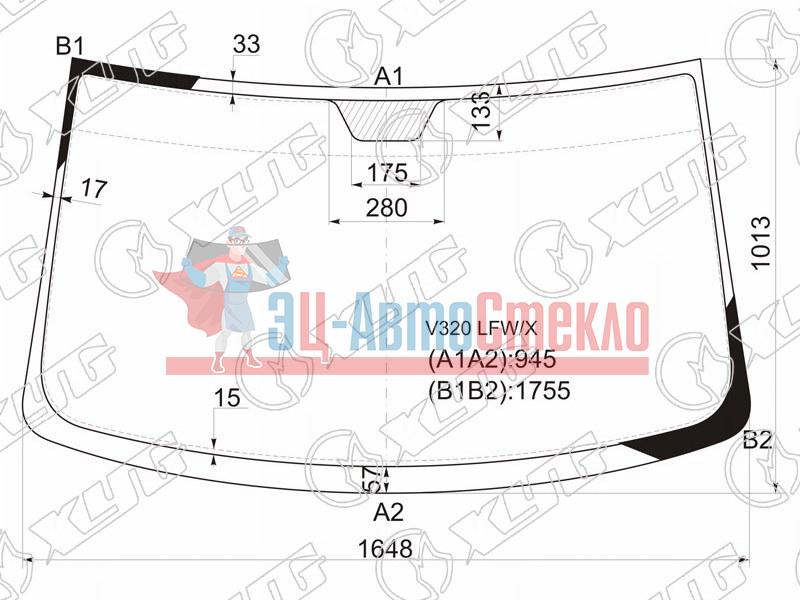 Стекло лобовое MERCEDES-BENZ V-CLASS /VITO W638 96-03