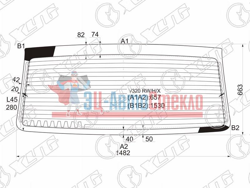 Стекло заднее с обогревом MERCEDES-BENZ V-CLASS /VITO W638 96-03