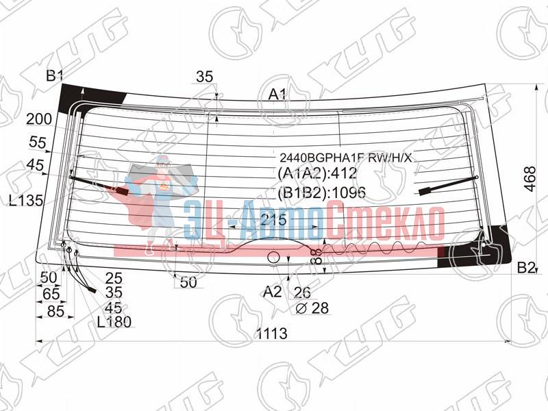 Стекло заднее с обогревом MINI COOPER 2D HBK 00-06