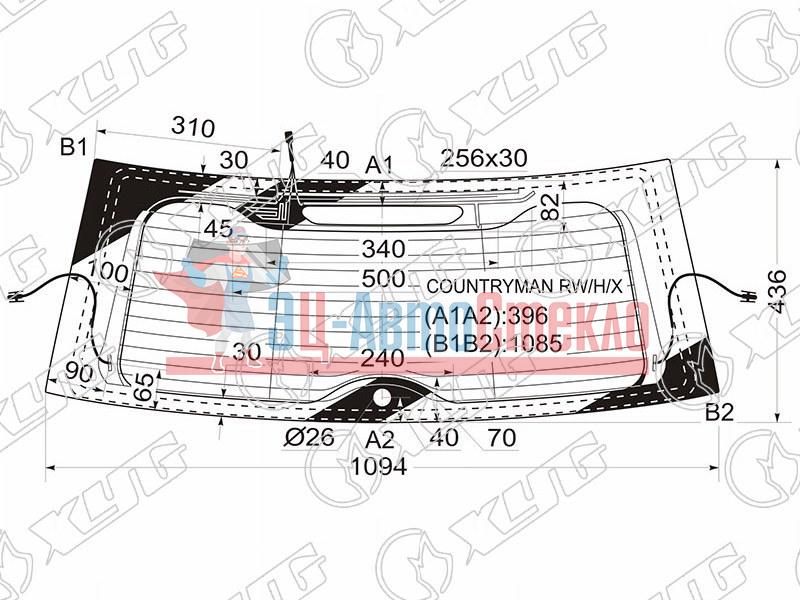 Стекло заднее с обогревом MINI COOPER COUNTRYMAN 5D HBK 10-16
