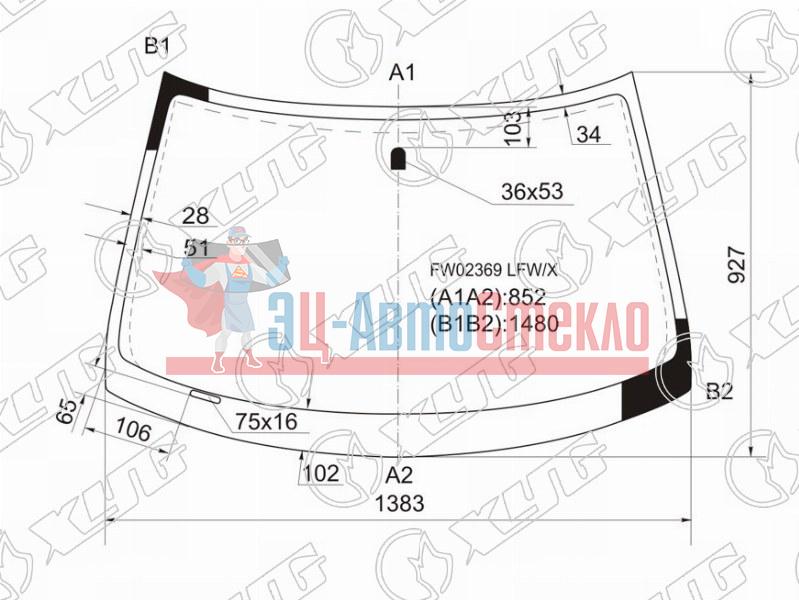 Стекло лобовое MITSUBISHI AIRTREK /OUTLANDER CU#W 01-08