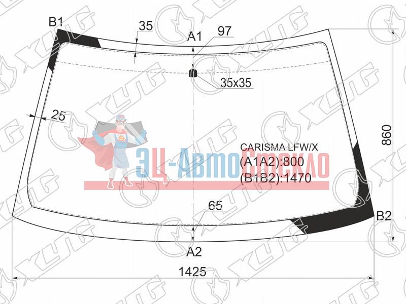 Стекло лобовое MITSUBISHI CARISMA 4 /5D SED /HBK 95-03