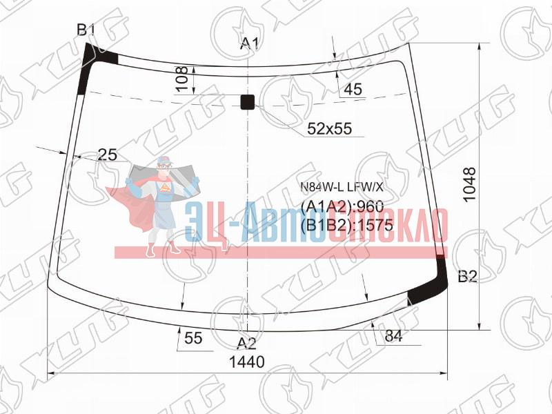 Стекло лобовое MITSUBISHI CHARIOT GRANDIS N8#W /N9#W 97-03