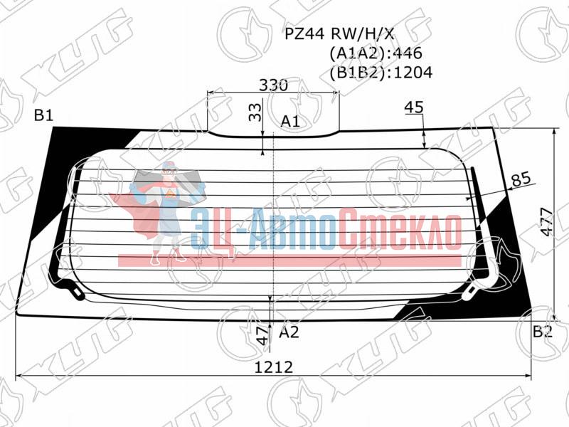 Стекло заднее с обогревом MITSUBISHI COLT Z2#A 5D HBK 02-04