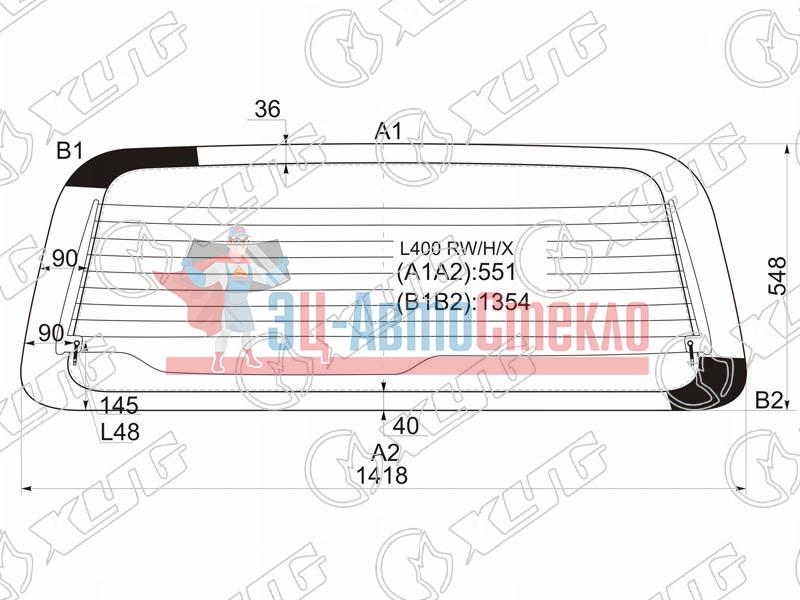 Стекло заднее с обогревом MITSUBISHI DELICA VAN 94-07
