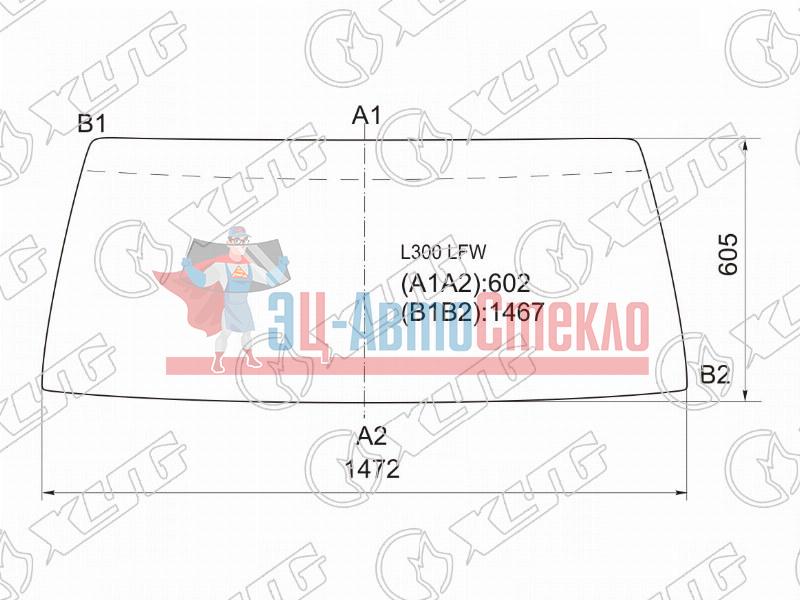 Стекло лобовое в резинку MITSUBISHI DELICA VAN 79-86  / PICKUP 80-94