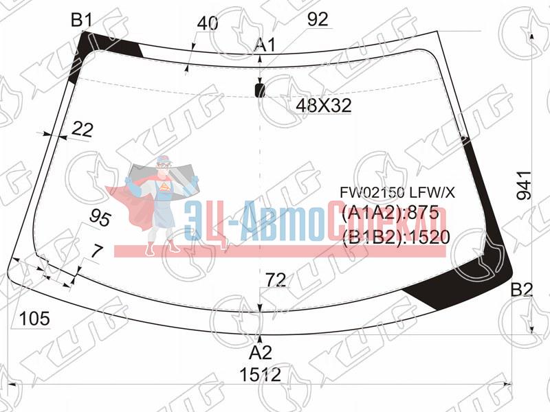 Стекло лобовое MITSUBISHI ECLIPSE 2D CPE 00-05