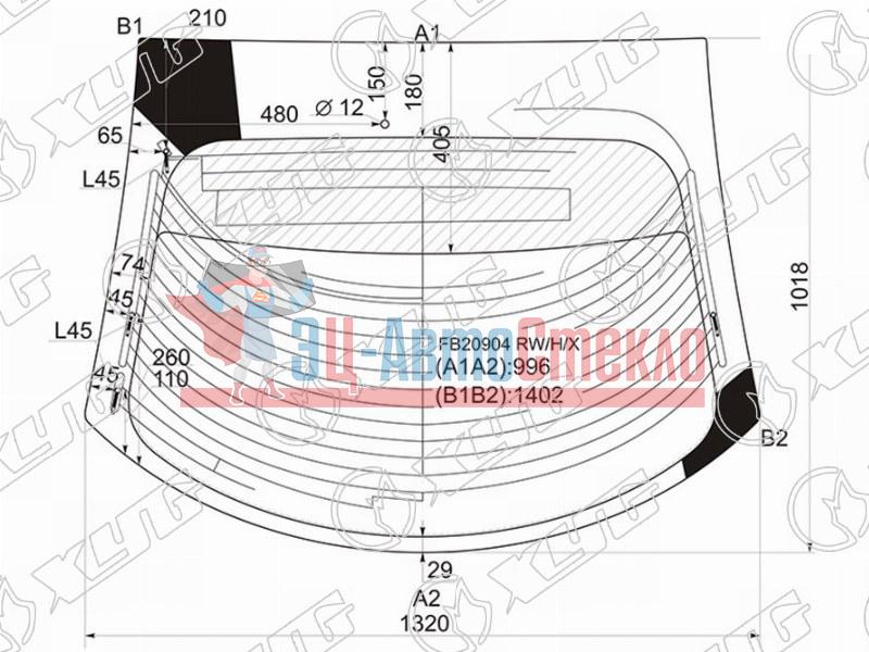 Стекло заднее с обогревом MITSUBISHI ECLIPSE 2D CPE 00-05