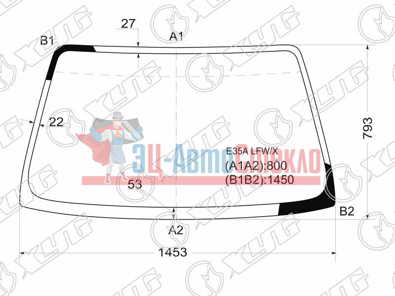 Стекло лобовое MITSUBISHI GALANT 4D 87-92