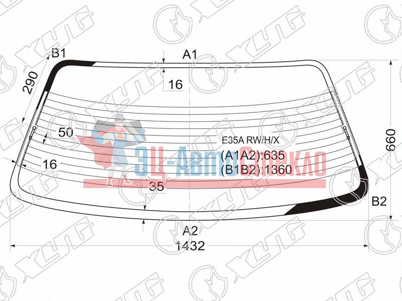 Стекло заднее с обогревом MITSUBISHI GALANT 4D 87-92