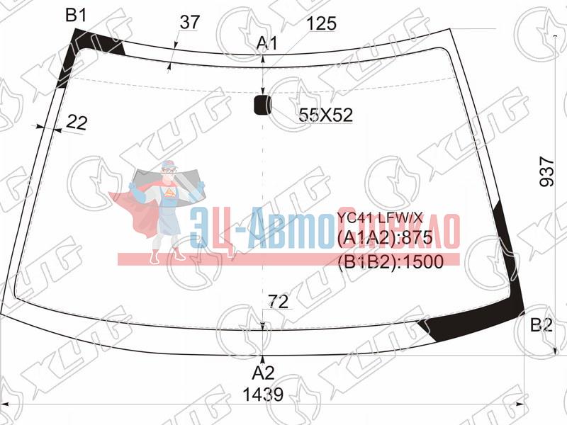 Стекло лобовое MITSUBISHI GALANT /LEGNUM 4 /5D SED /WGN 96-02
