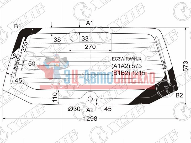 Стекло заднее с обогревом MITSUBISHI LEGNUM 5D WGN 98-02